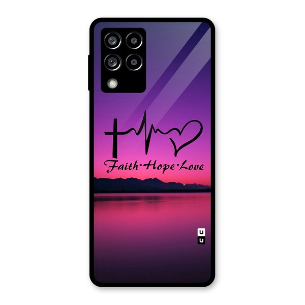 Faith Hope Love Evening Sky Glass Back Case for Galaxy M53 5G
