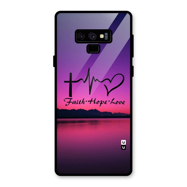 Faith Hope Love Evening Sky Glass Back Case for Galaxy Note 9