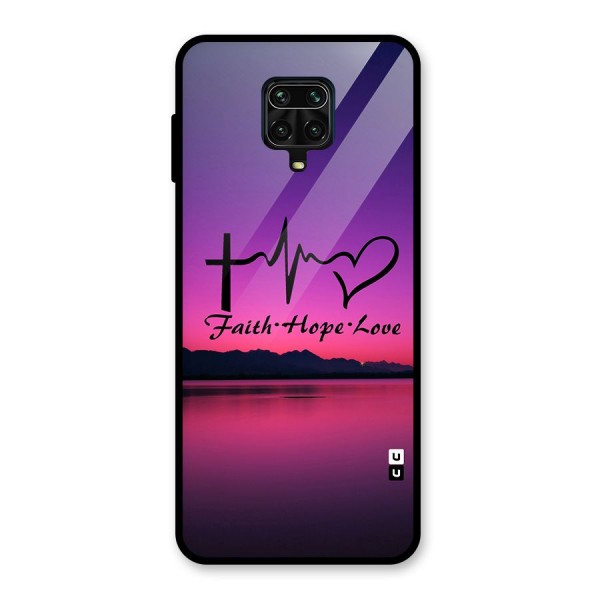 Faith Hope Love Evening Sky Glass Back Case for Redmi Note 9 Pro