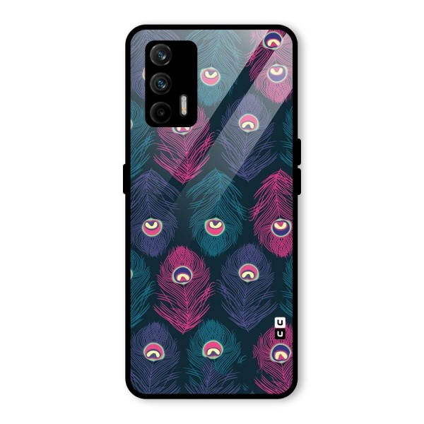 Feathers Patterns Glass Back Case for Realme X7 Max