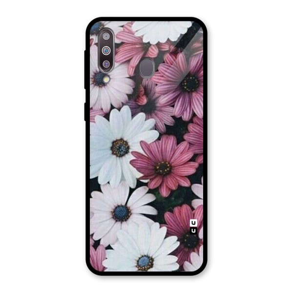 Floral Shades Pink Glass Back Case for Galaxy M30