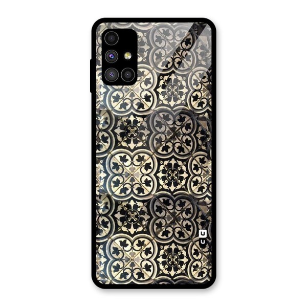 Floral Tile Glass Back Case for Galaxy M51