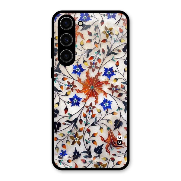 Floral Vintage Bloom Glass Back Case for Galaxy S23 Plus