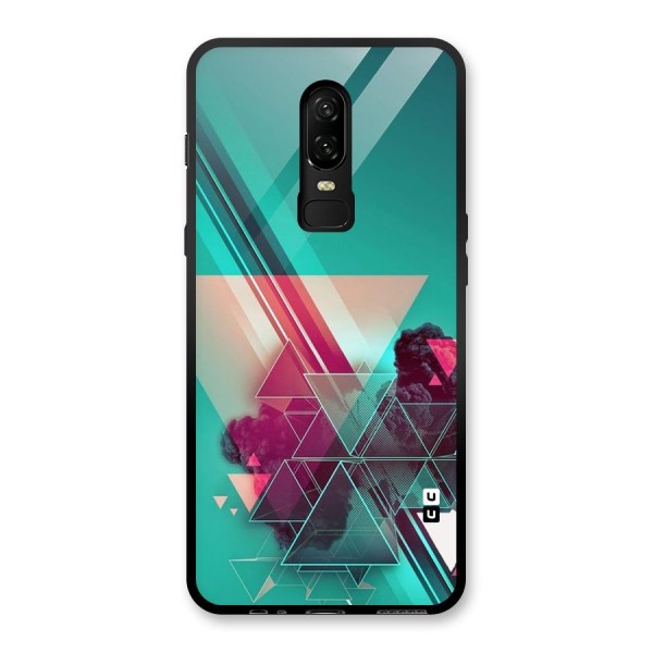 Floroscent Abstract Glass Back Case for OnePlus 6