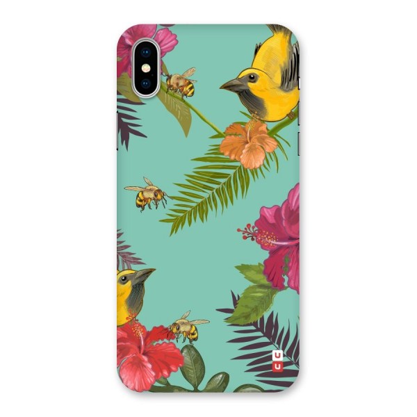 Flower Bird and Bee Back Case for iPhone X