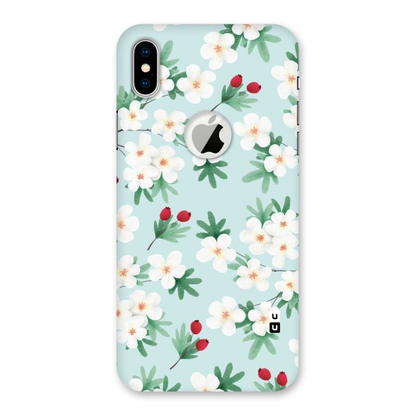 Flowers Pastel Back Case for iPhone X Logo Cut
