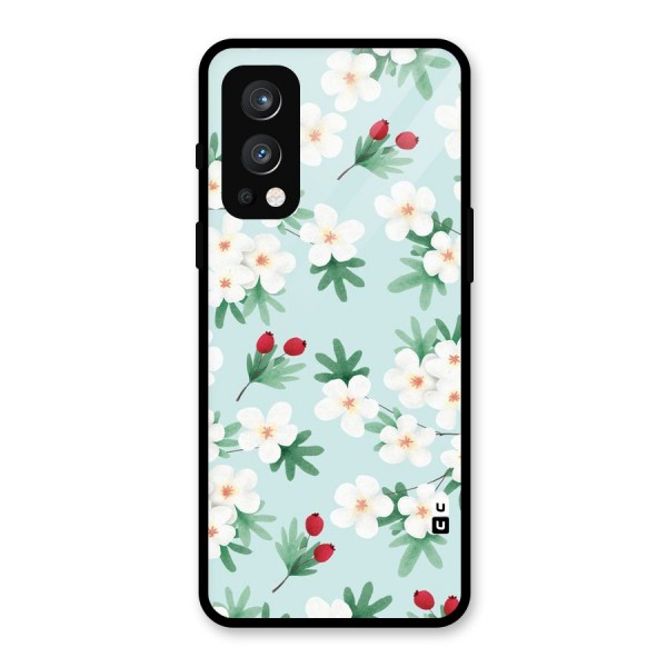 Flowers Pastel Glass Back Case for OnePlus Nord 2 5G