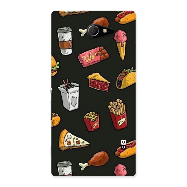 Foodie Pattern Back Case for Sony Xperia M2