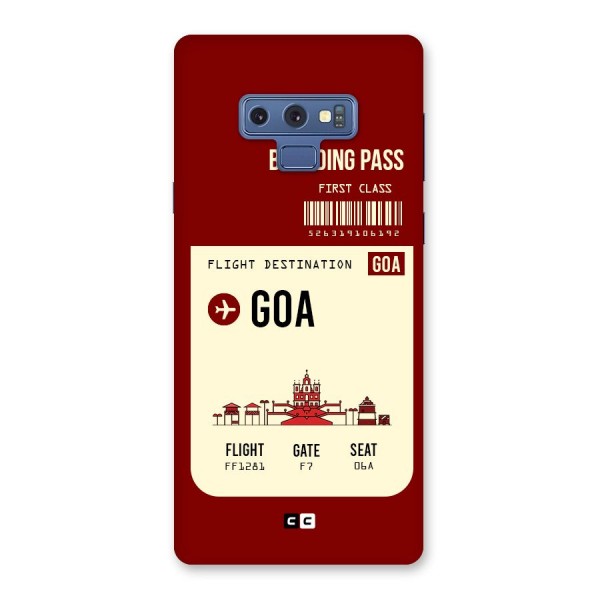 Goa Boarding Pass Back Case for Galaxy Note 9