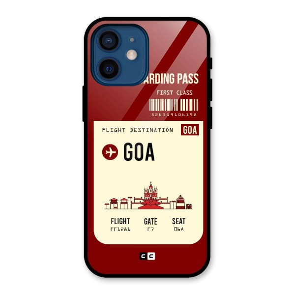 Goa Boarding Pass Glass Back Case for iPhone 12 Mini