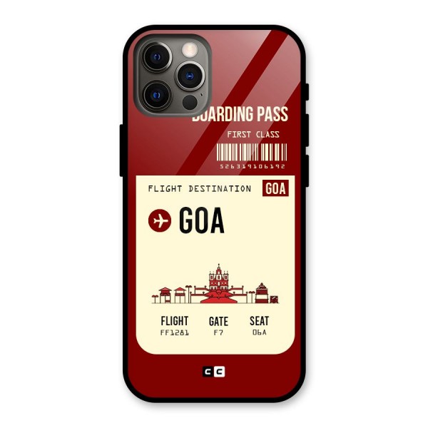 Goa Boarding Pass Glass Back Case for iPhone 12 Pro