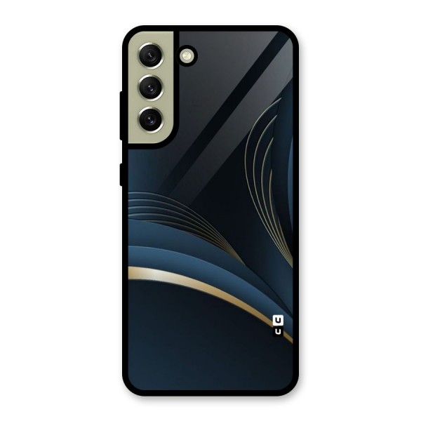 Gold Blue Beauty Glass Back Case for Galaxy S21 FE 5G