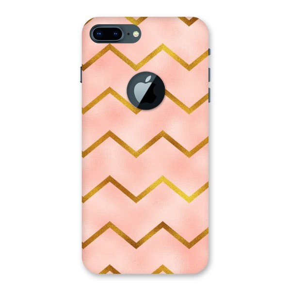 Gold Pink Pattern Back Case for iPhone 7 Plus Logo Cut