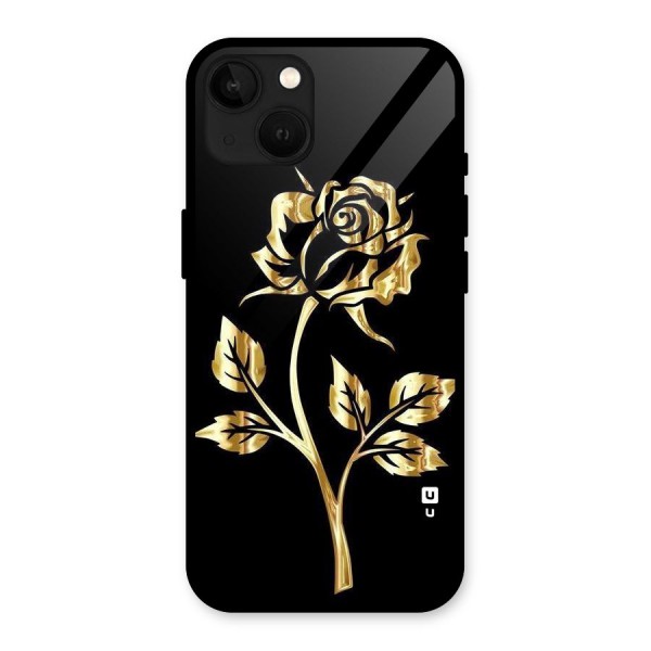 Gold Rose Glass Back Case for iPhone 13