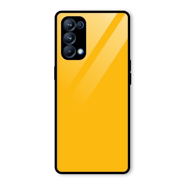 Gold Yellow Glass Back Case for Oppo Reno5 Pro 5G