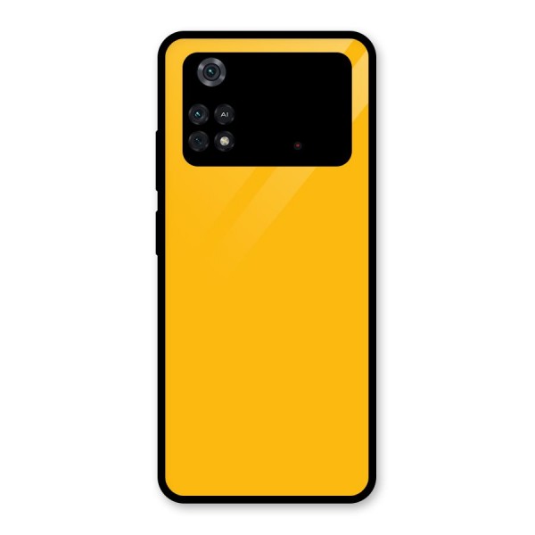 Gold Yellow Glass Back Case for Poco M4 Pro 4G