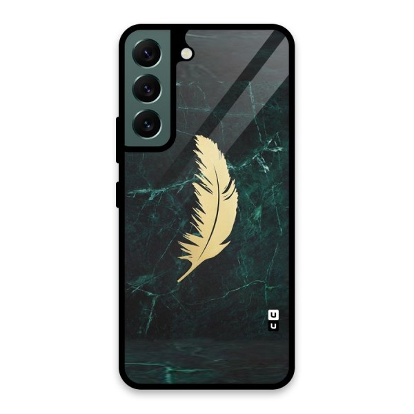 Golden Feather Glass Back Case for Galaxy S22 5G