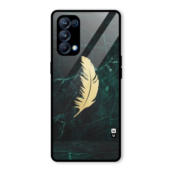 Golden Feather Glass Back Case for Oppo Reno5 Pro 5G