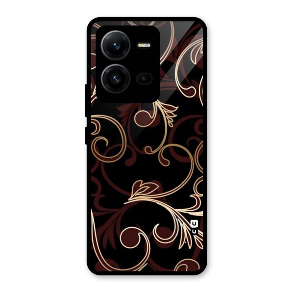 Golden Maroon Beauty Glass Back Case for Vivo V25