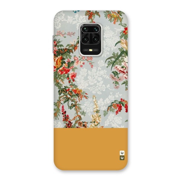 Golden Stripe on Floral Back Case for Redmi Note 9 Pro Max