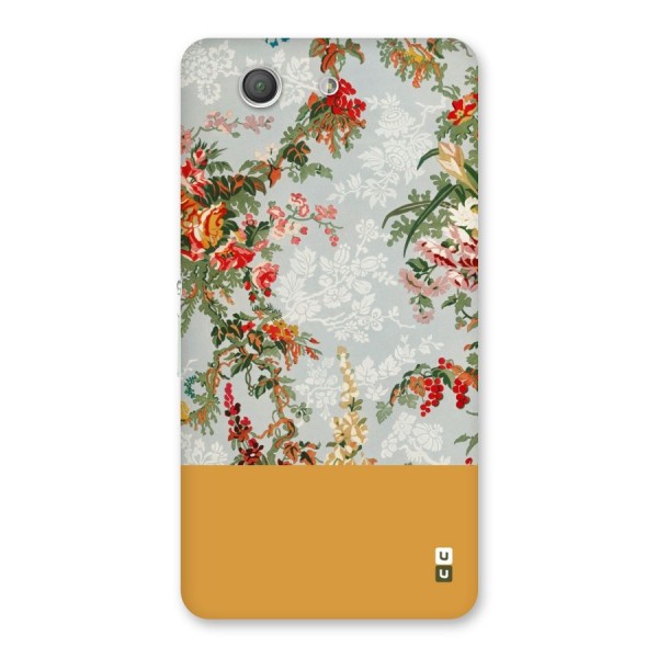Golden Stripe on Floral Back Case for Xperia Z3 Compact