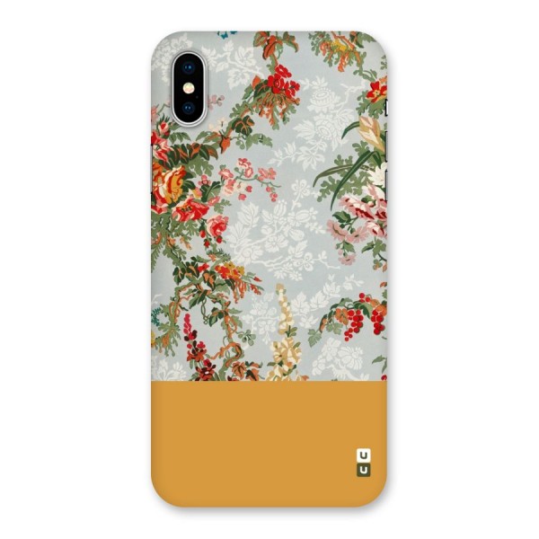 Golden Stripe on Floral Back Case for iPhone X