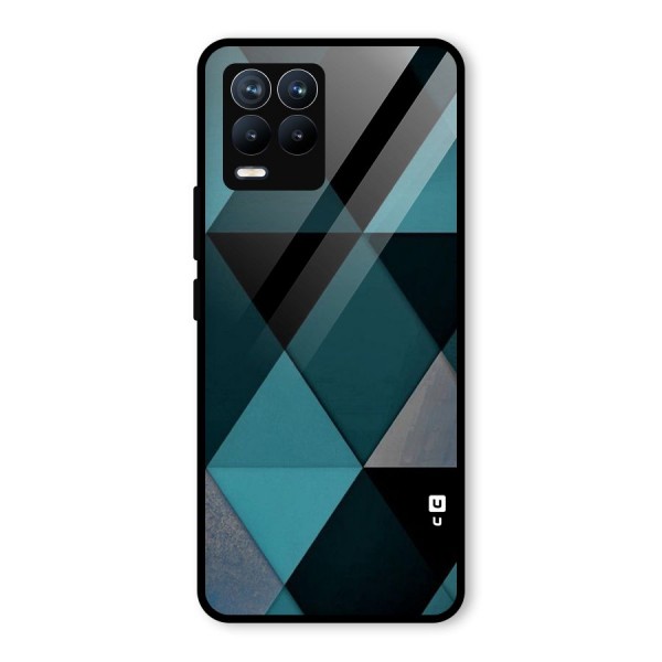 Green Black Shapes Glass Back Case for Realme 8