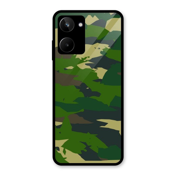 Green Camouflage Army Glass Back Case for Realme 10