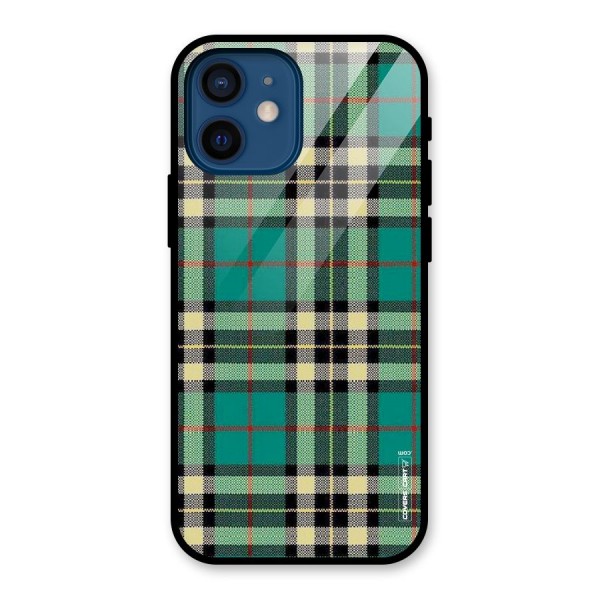 Green Check Glass Back Case for iPhone 12 Mini