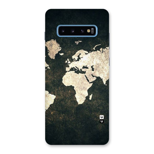 Green Gold Map Design Back Case for Galaxy S10 Plus