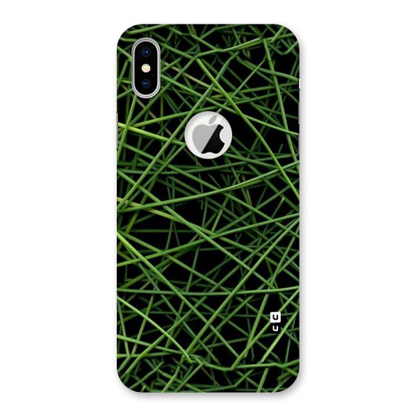 Green Lines Back Case for iPhone X Logo Cut