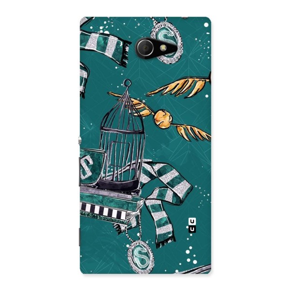 Green Scarf Back Case for Sony Xperia M2