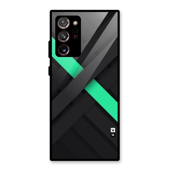 Green Stripe Diagonal Glass Back Case for Galaxy Note 20 Ultra