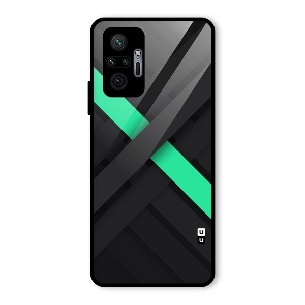 Green Stripe Diagonal Glass Back Case for Redmi Note 10 Pro