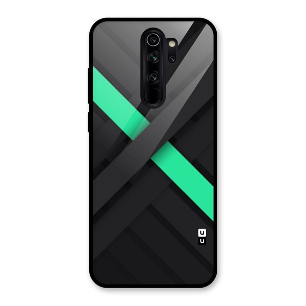 Green Stripe Diagonal Glass Back Case for Redmi Note 8 Pro
