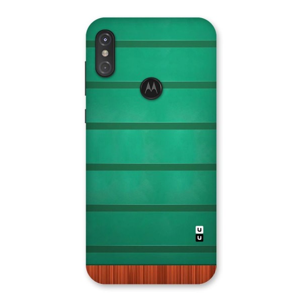 Green Wood Stripes Back Case for Motorola One Power