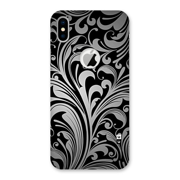 Grey Beauty Pattern Back Case for iPhone XS Logo Cut