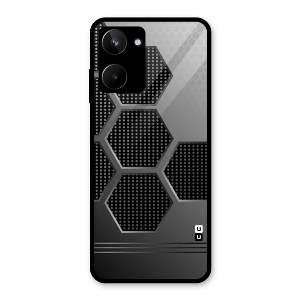 Grey Black Hexa Glass Back Case for Realme 10
