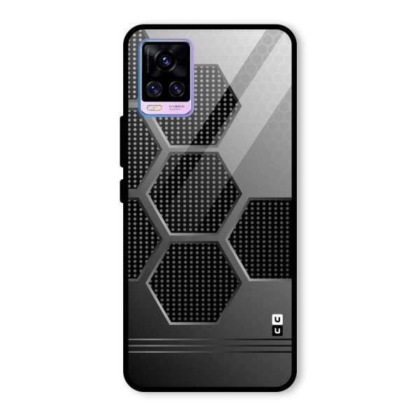 Grey Black Hexa Glass Back Case for Vivo V20 Pro