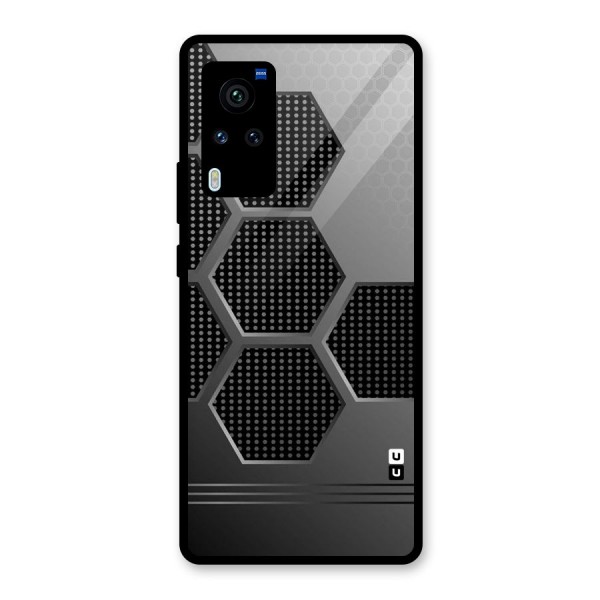 Grey Black Hexa Glass Back Case for Vivo X60 Pro