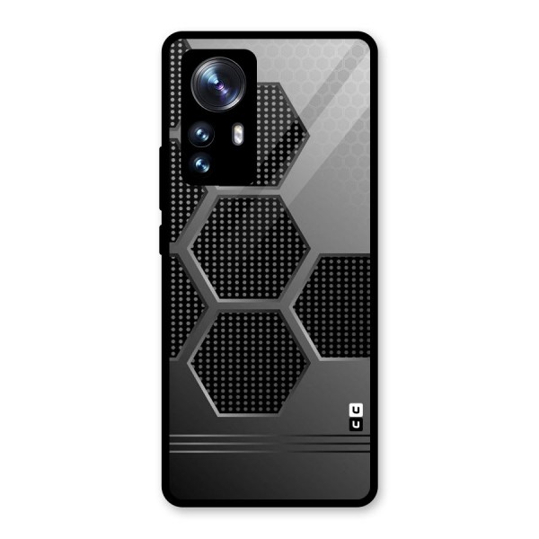 Grey Black Hexa Glass Back Case for Xiaomi 12 Pro