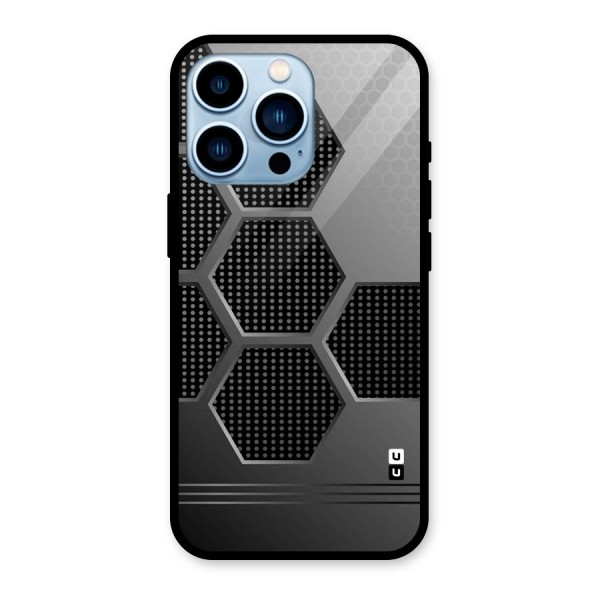 Grey Black Hexa Glass Back Case for iPhone 13 Pro