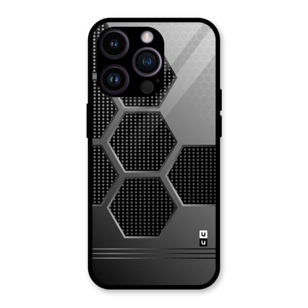 Grey Black Hexa Glass Back Case for iPhone 14 Pro