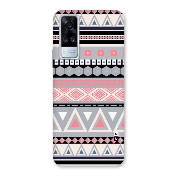 Grey Pink Pattern Back Case for Vivo Y51