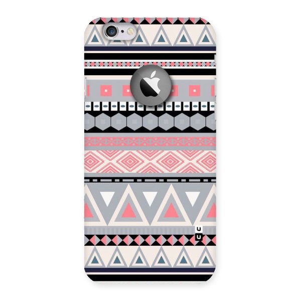 Grey Pink Pattern Back Case for iPhone 6 Logo Cut