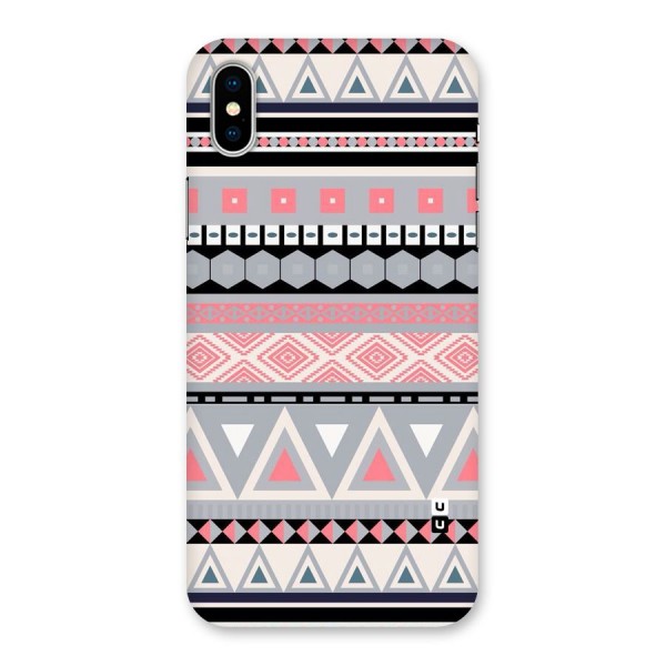 Grey Pink Pattern Back Case for iPhone X
