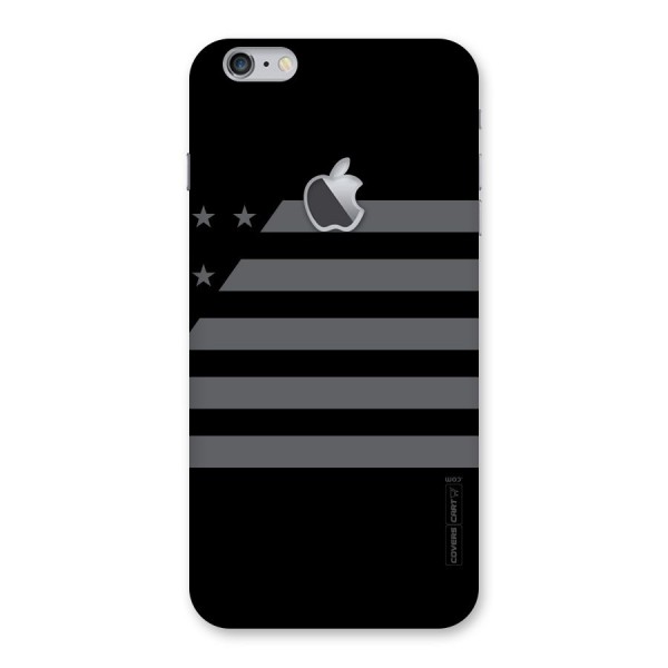 Grey Star Striped Pattern Back Case for iPhone 6 Plus 6S Plus Logo Cut