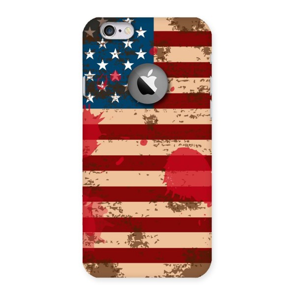 Grunge USA Flag Back Case for iPhone 6 Logo Cut