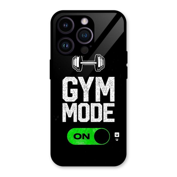 Gym Mode On Glass Back Case for iPhone 14 Pro