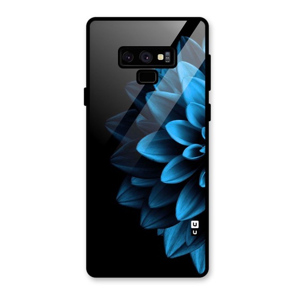 Half Blue Flower Glass Back Case for Galaxy Note 9